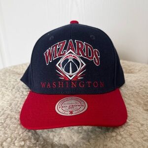 Washington Wizards Mitchell & Ness Pro Crown NBA Adjustable Snapback Hat Nvy/red